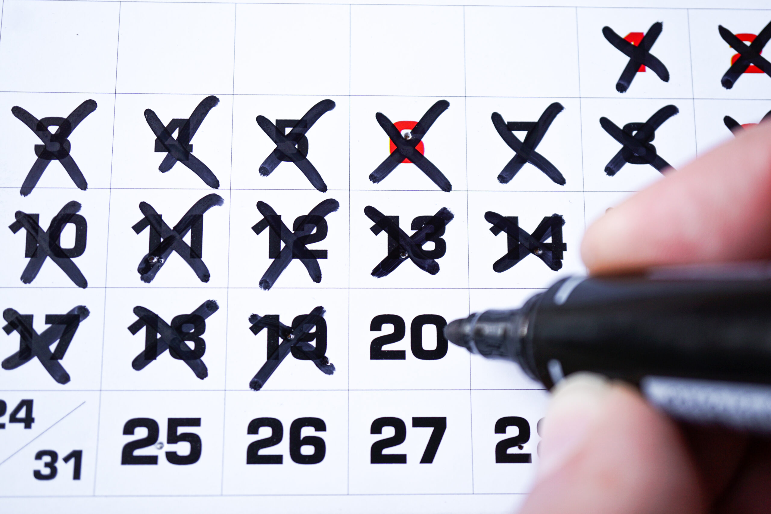 tage-des-monats-im-kalender-buromaterial Noch zehn Tage – aber das Blatt kann sich wenden